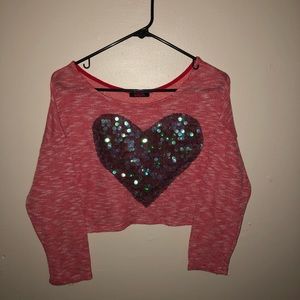 ‼️Pink Cropped Long Sleeve Shirt‼️